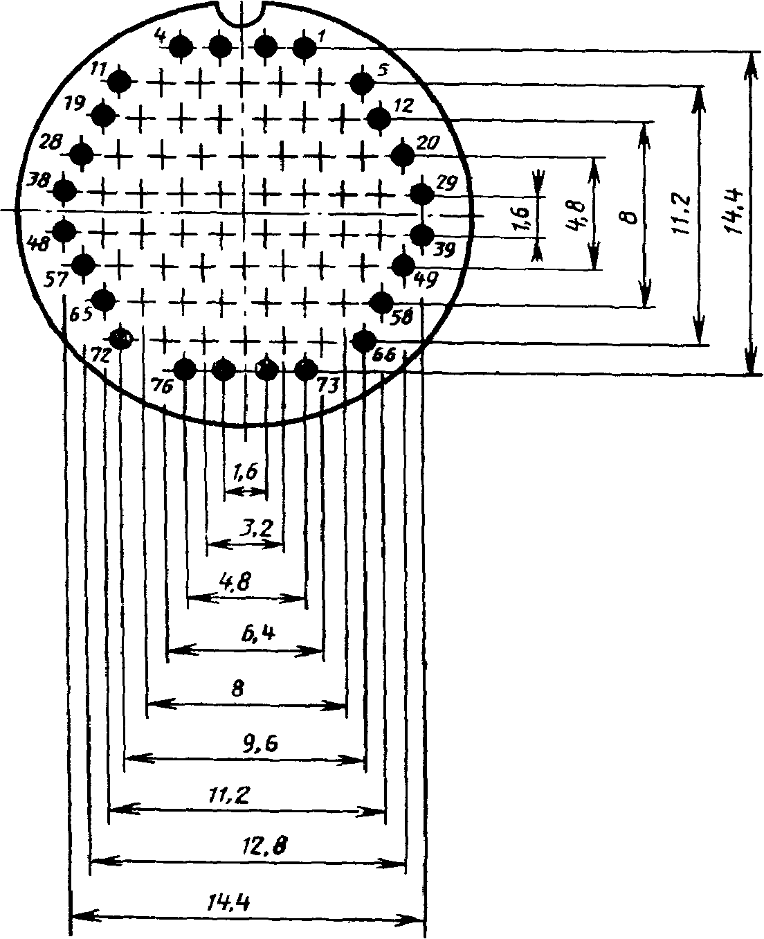Схема расположения контактов. Схема расположения контактов соединителей мр1-76.
