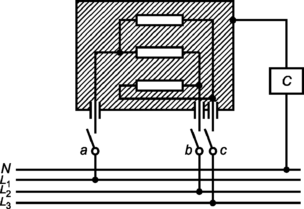 Схема тока утечки. Схема измерительного стола кросса. IEC 60990 рисунок 4. Схема измерения проводов а и б в кроссе. 4 IEC 60990.