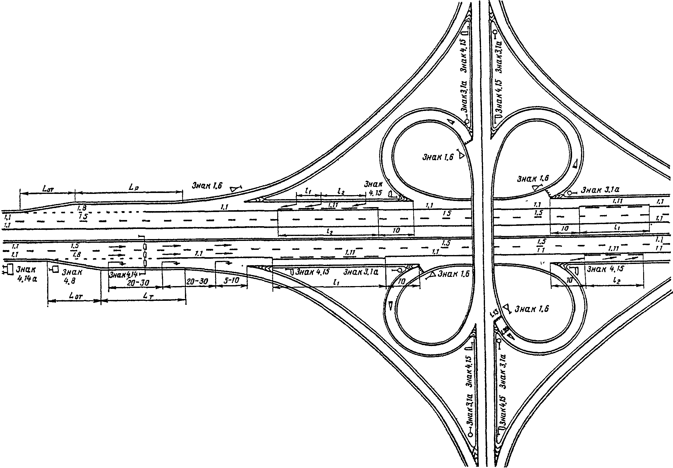 Переходно-скоростные полосы автомобильной дороги