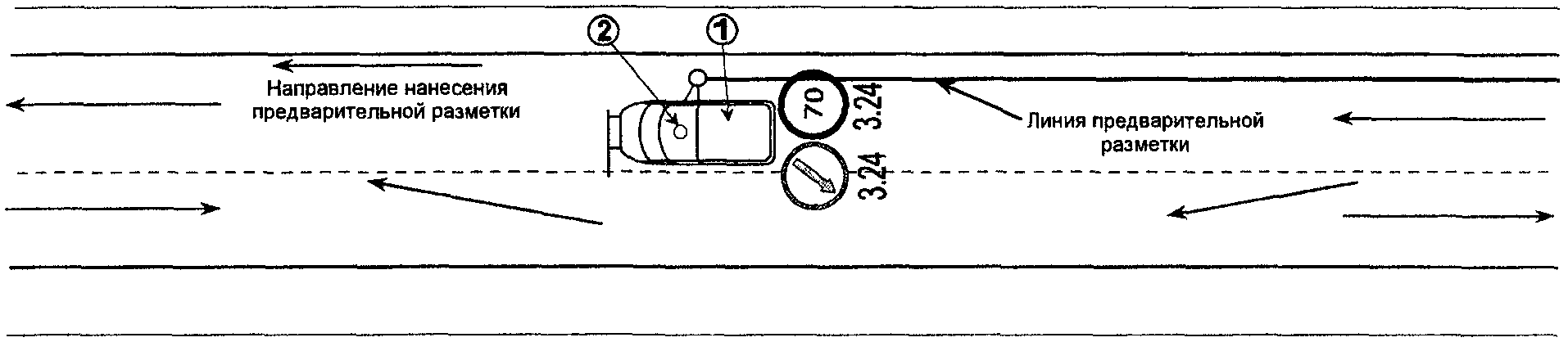 Схема нанесения дорожной разметки горизонтальной
