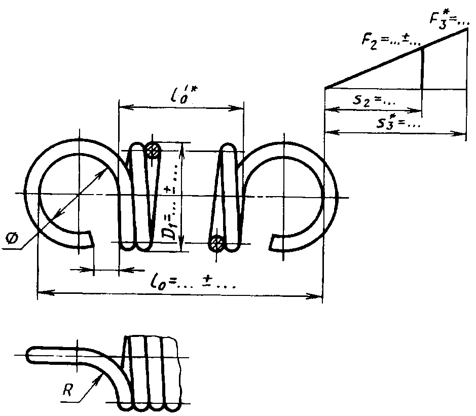 Пружина растяжения рисунок. Чертеж пружины растяжения. Чертеж пружины растяжения dwg. Пружина растяжения чертеж с размерами. Чертеж пружины растяжения ГОСТ.