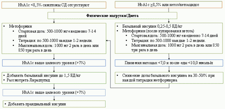 Схема лечения при диабете 2 типа