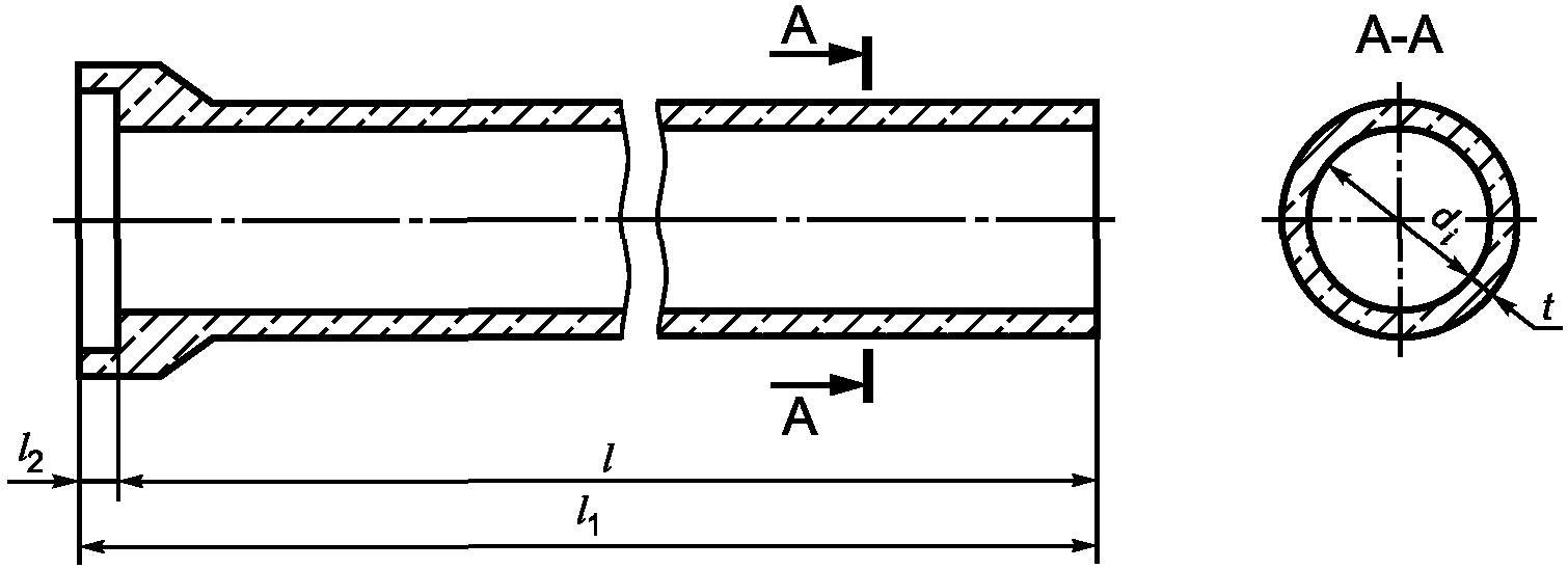 Разрез трубы на чертеже