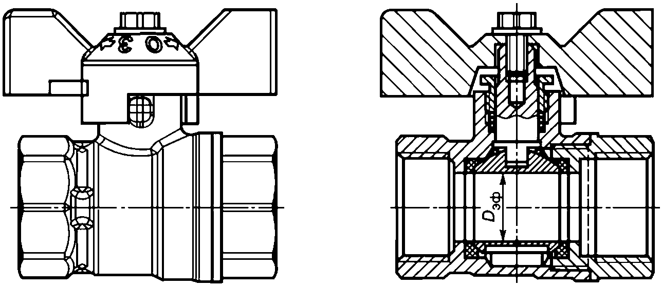 Шаровой кран рисунок