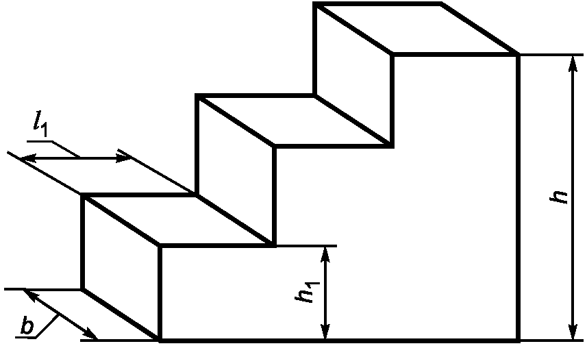 1 2 14 рисунок 1. Объемная лестница рисунок. Технический рисунок лестницы. Технический рисунок лесенки. Три вида по черчению ступенька.
