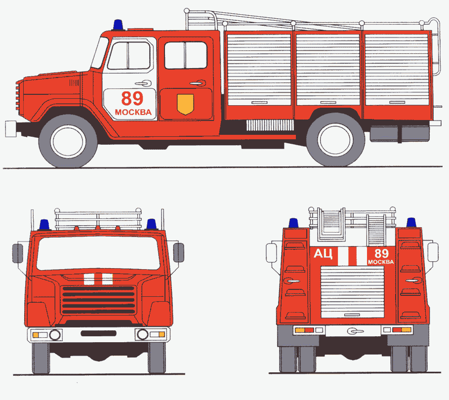 Схемы автомобилей пожарных