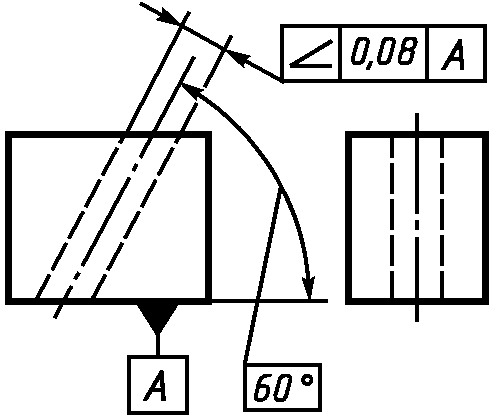 Допуск наклона на чертеже