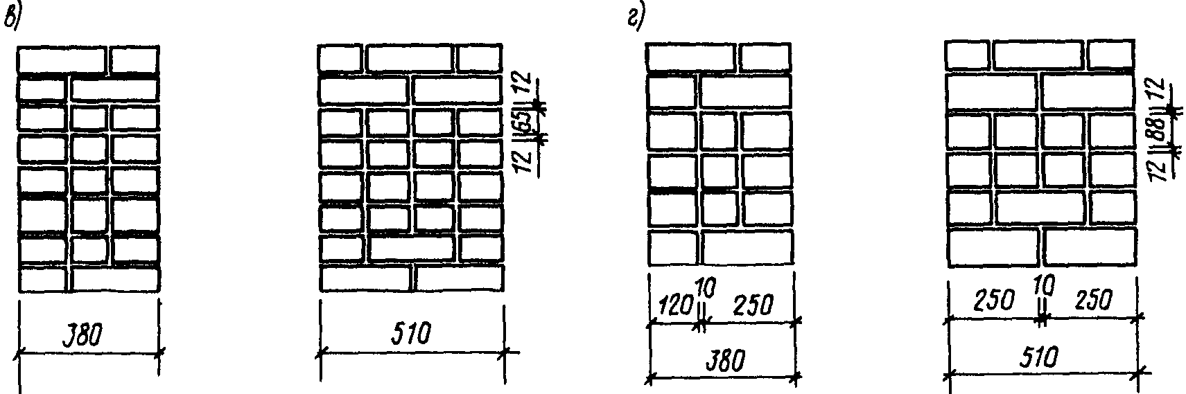 Толщина кирпичной стены 510