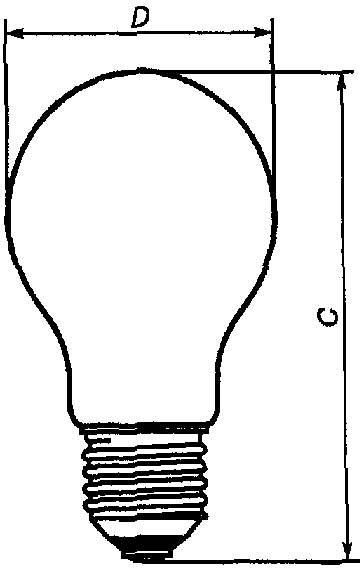 Схематичный рисунок лампы накаливания