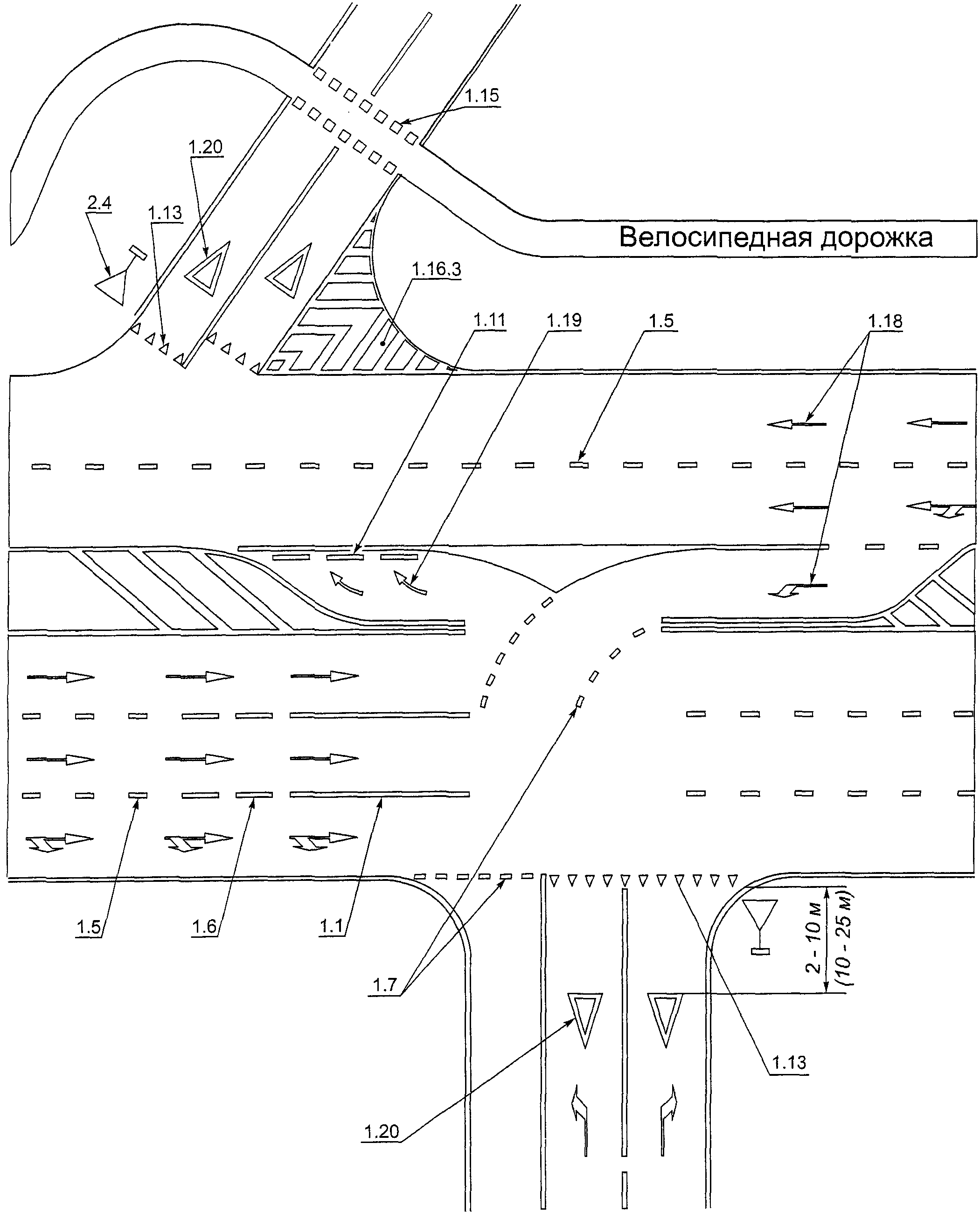 Схема дорожной разметки