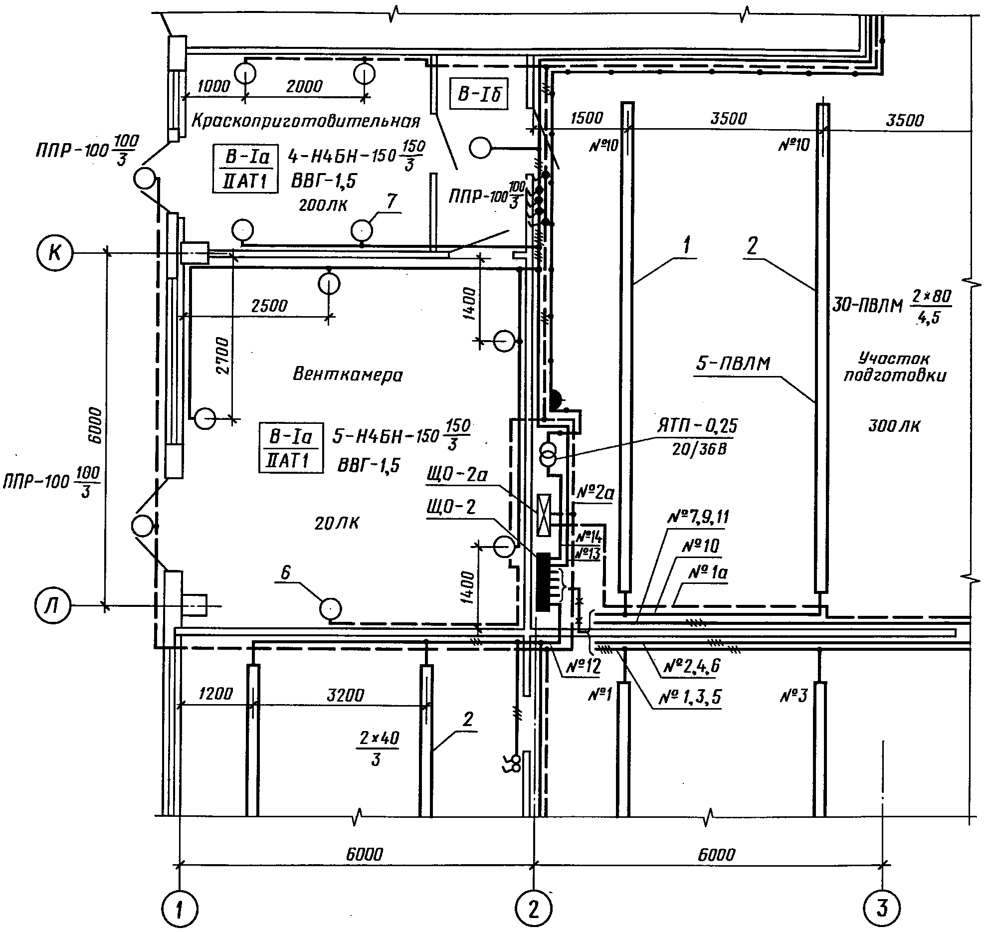 Схема электропроводки производственного помещения