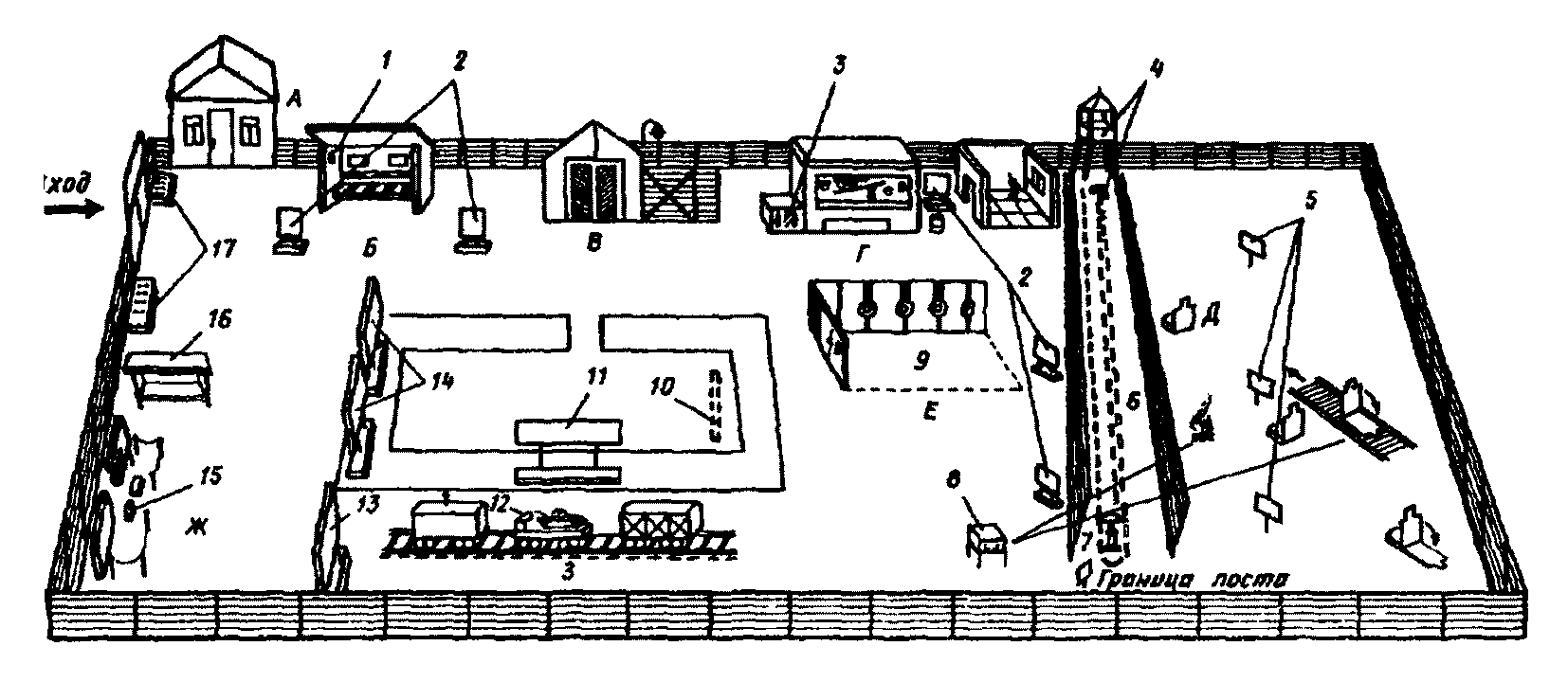 Схема караульного городка
