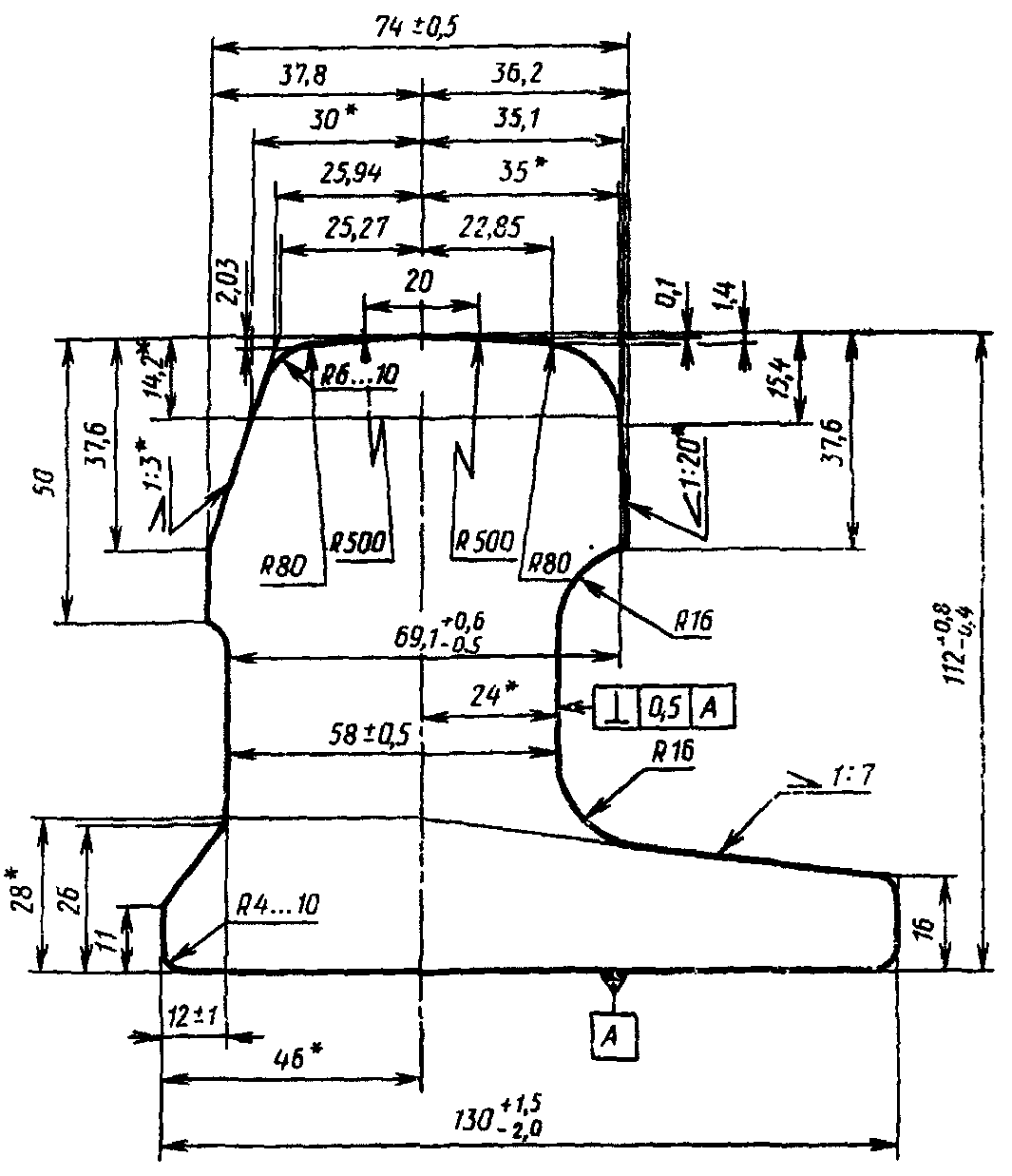 Чертеж рельсы р50