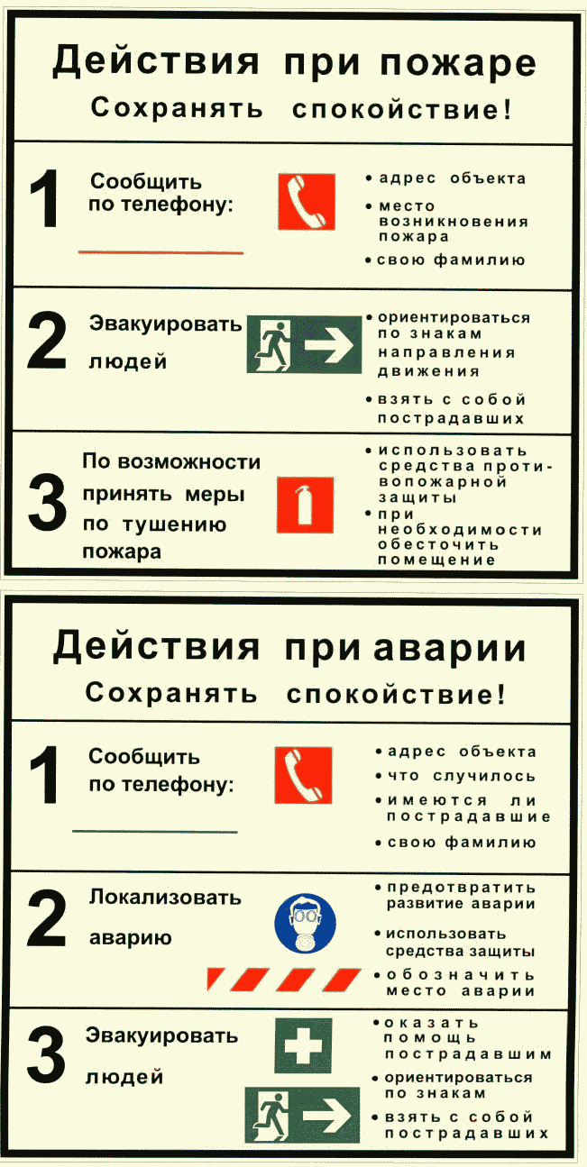 План действий при эвакуации