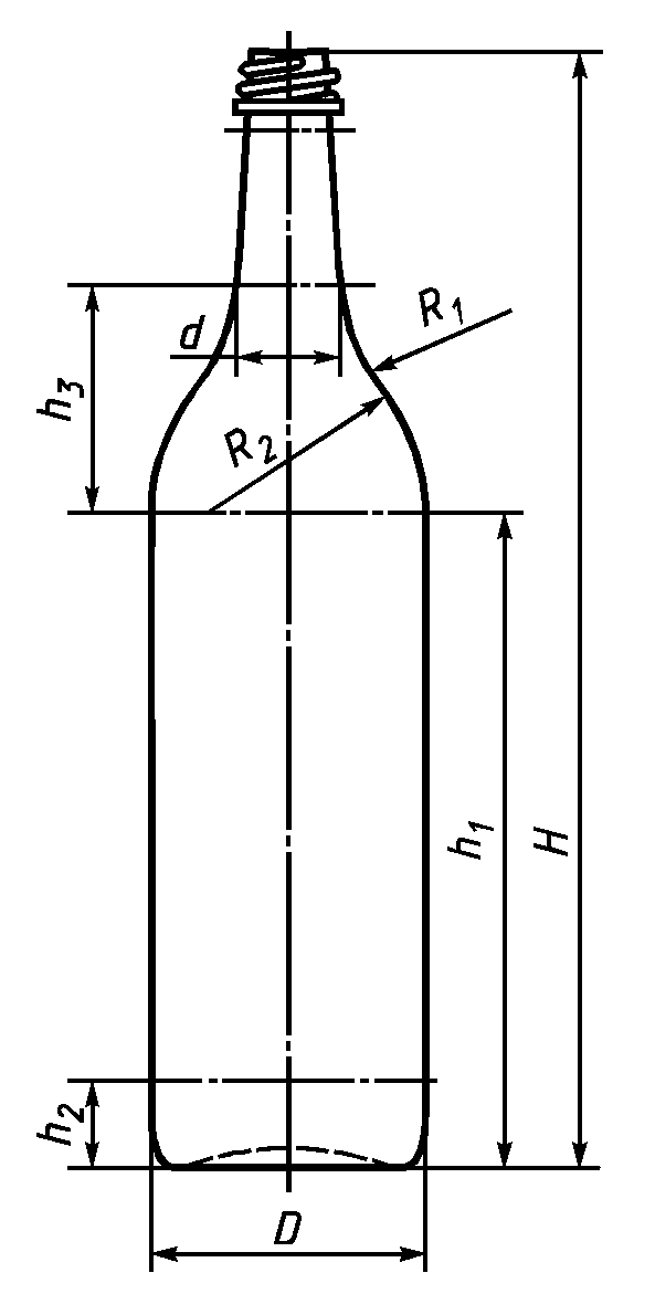 Чертеж бутылки