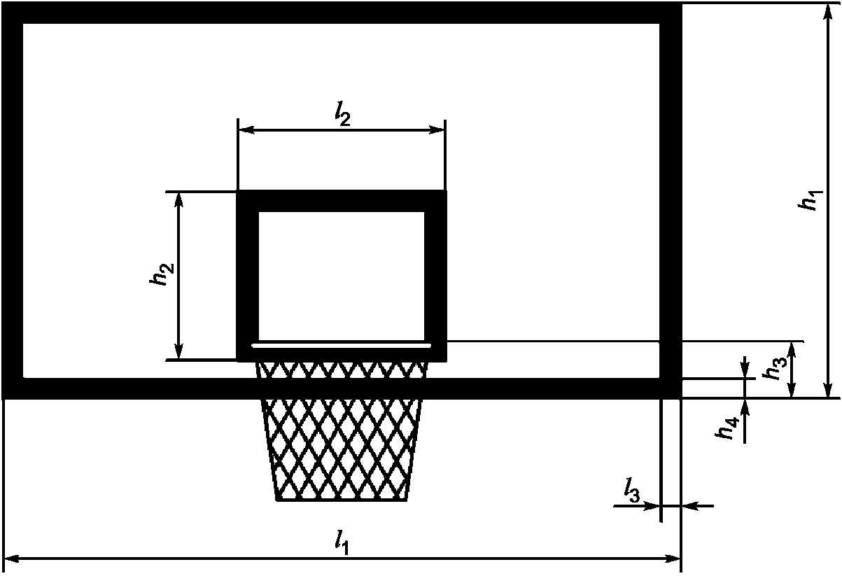 Разметка баскетбольного щита 1200х900