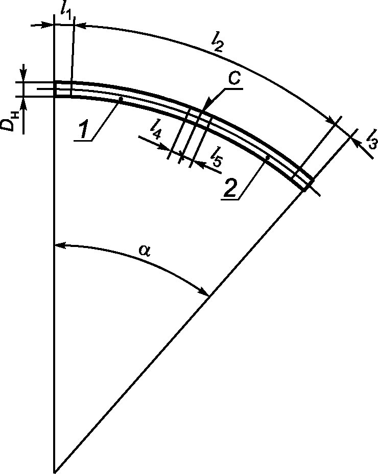 отвод на схеме трубопровода. переход 57х32. отвод тип 1. отвод прямоугольный. 30753-2001 отводы крутоизогнутые.