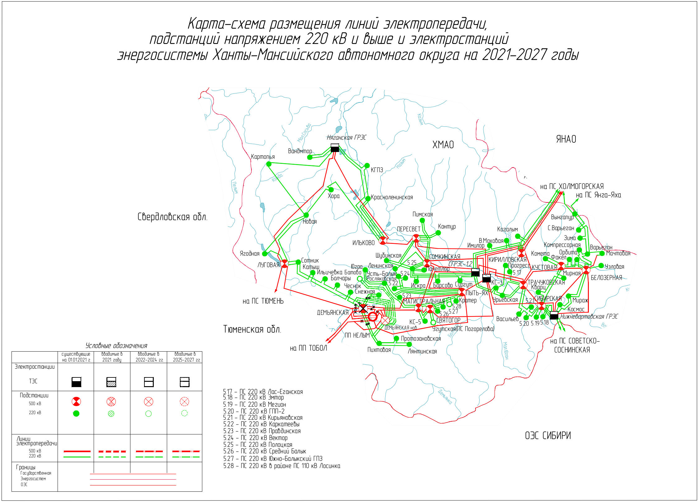 Схема лэп курской области