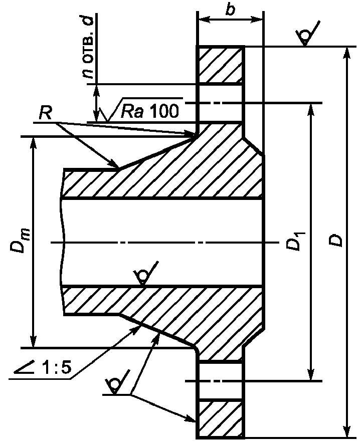 Фланец воротниковый чертеж