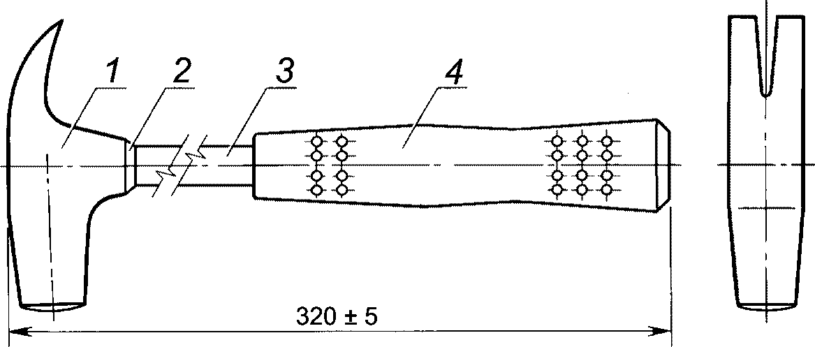 Чертеж молотка с размерами
