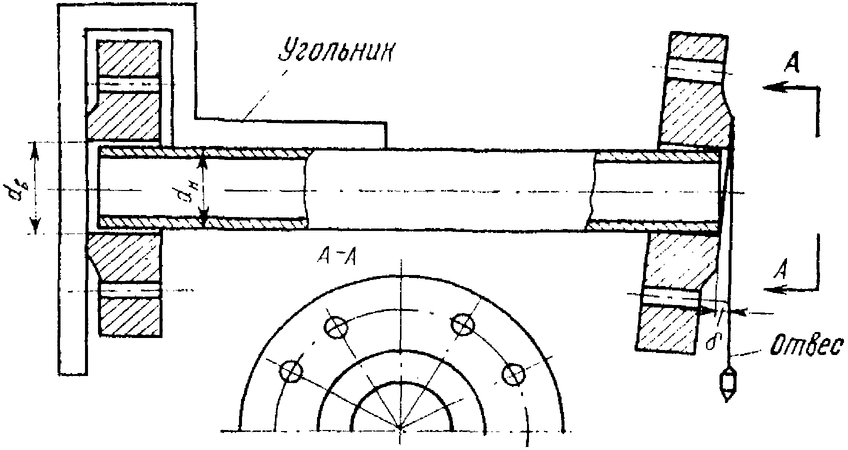 Фланец на чертеже трубопровода