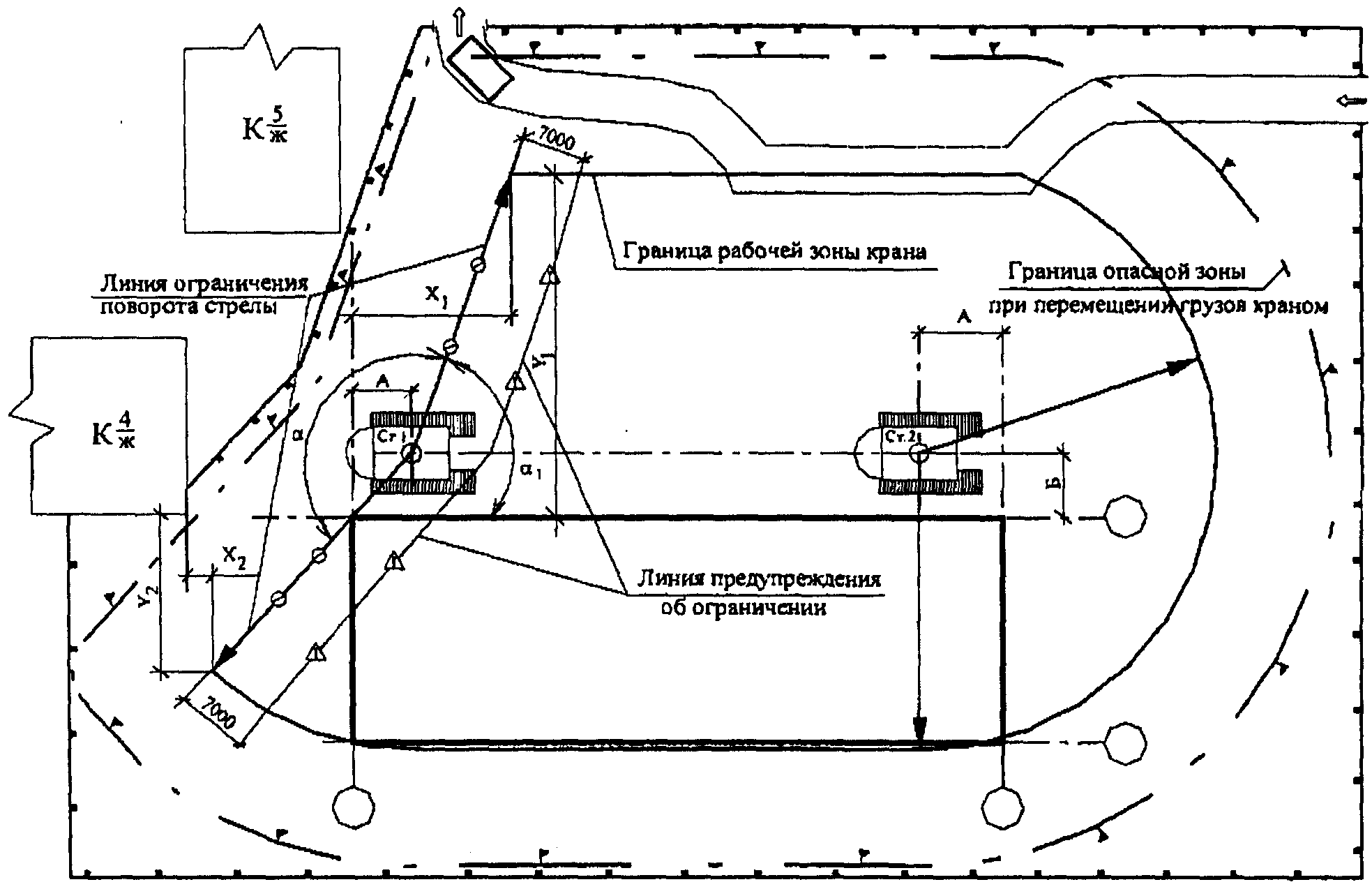 Схема движения крана