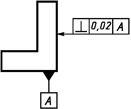 Знак перпендикулярности на чертеже