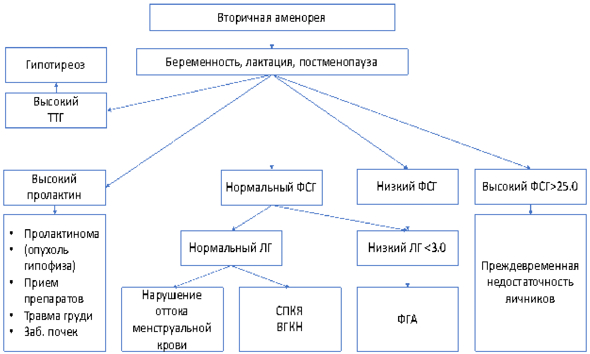 Аменорея план обследования