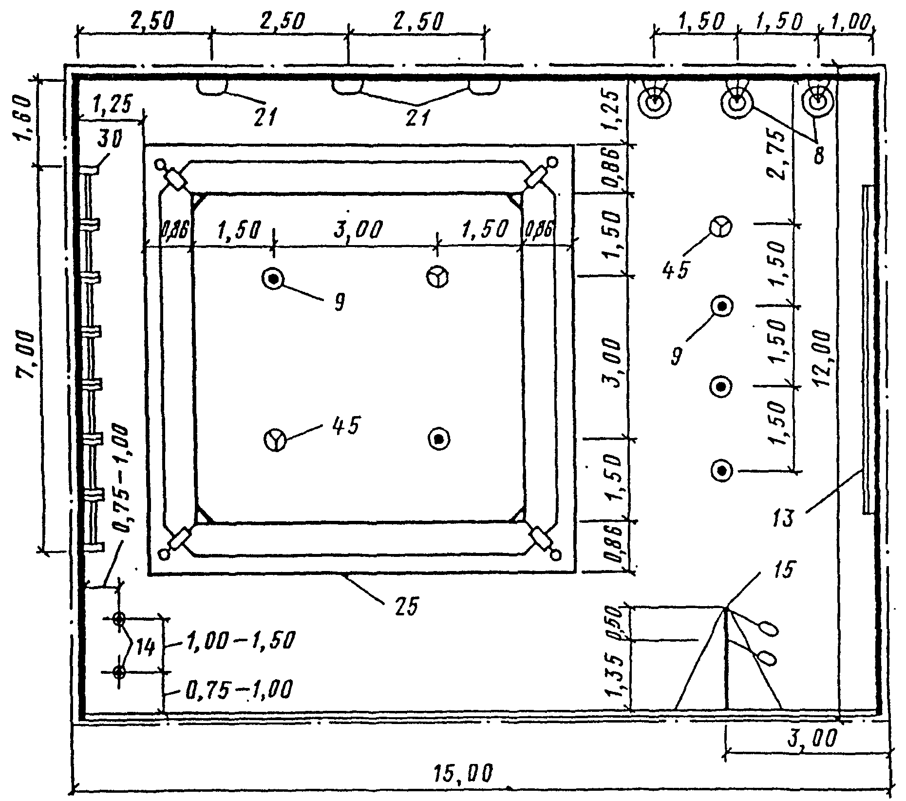 План схема боксерского зала