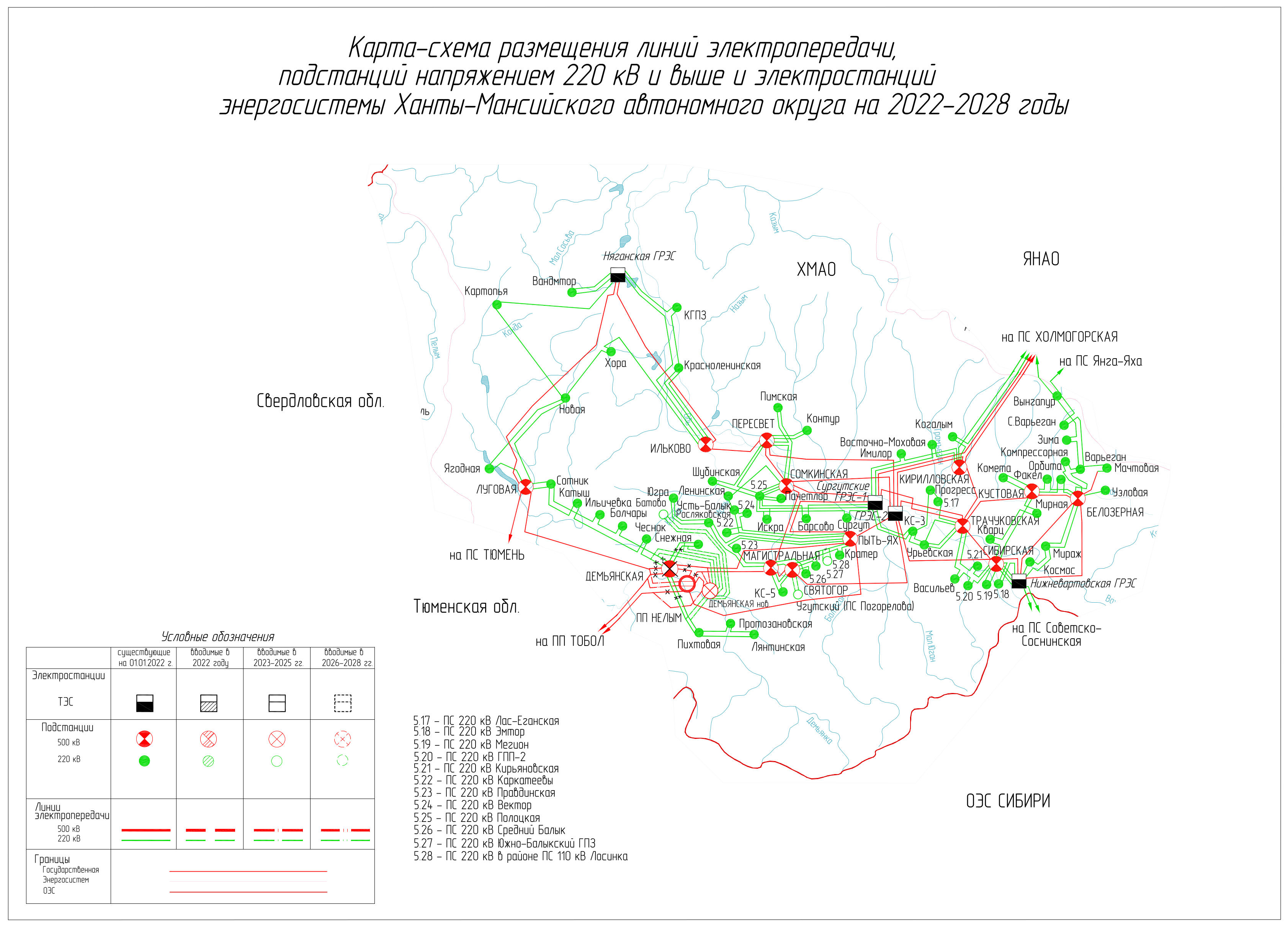 Карта схема еэс россии