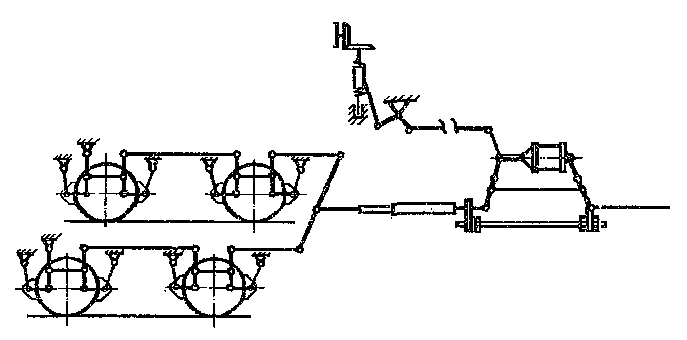 Схема тормозной рычажной передачи