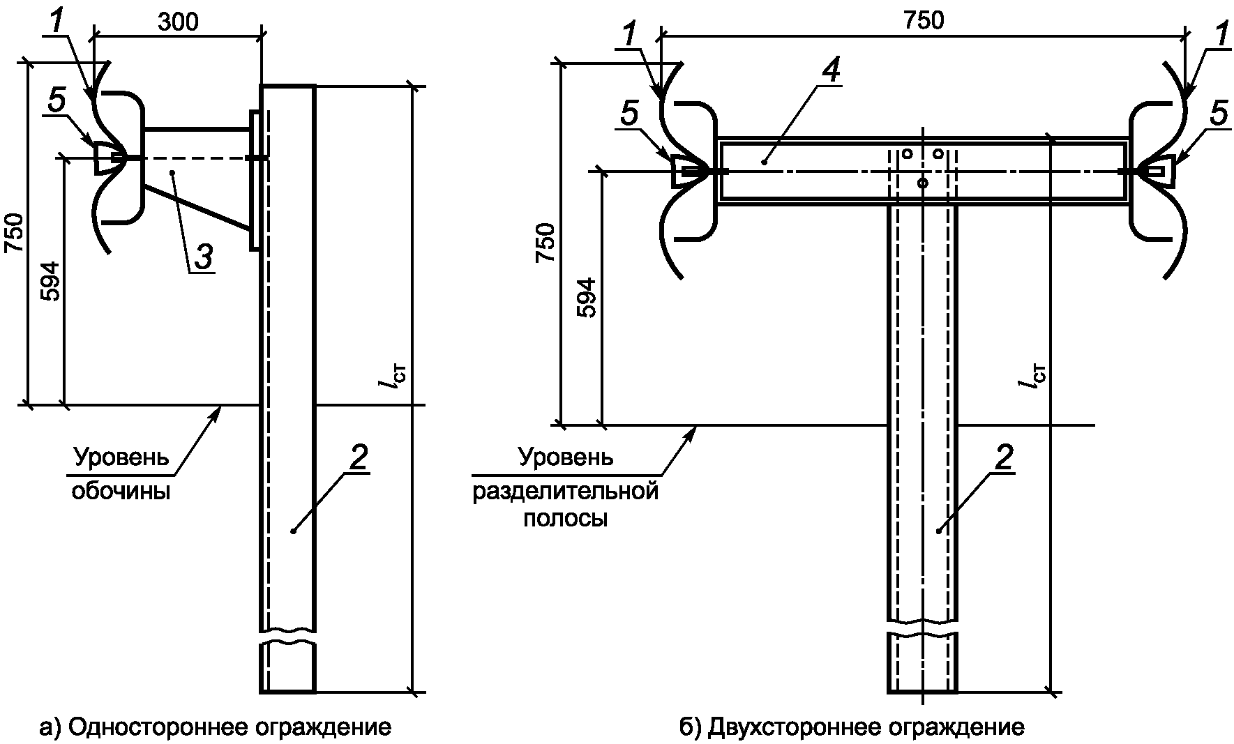 Чертеж барьерного ограждения