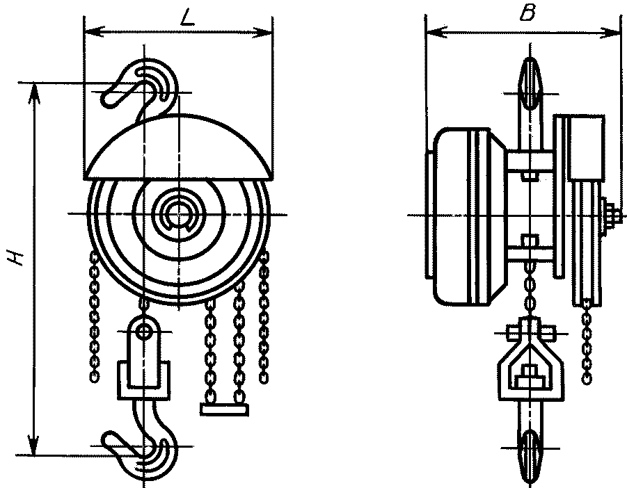 Таль ручная чертеж