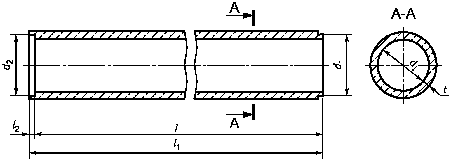 Чертеж трубы в разрезе
