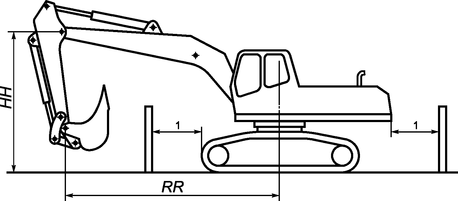 Схематичное изображение экскаватора вид сверху