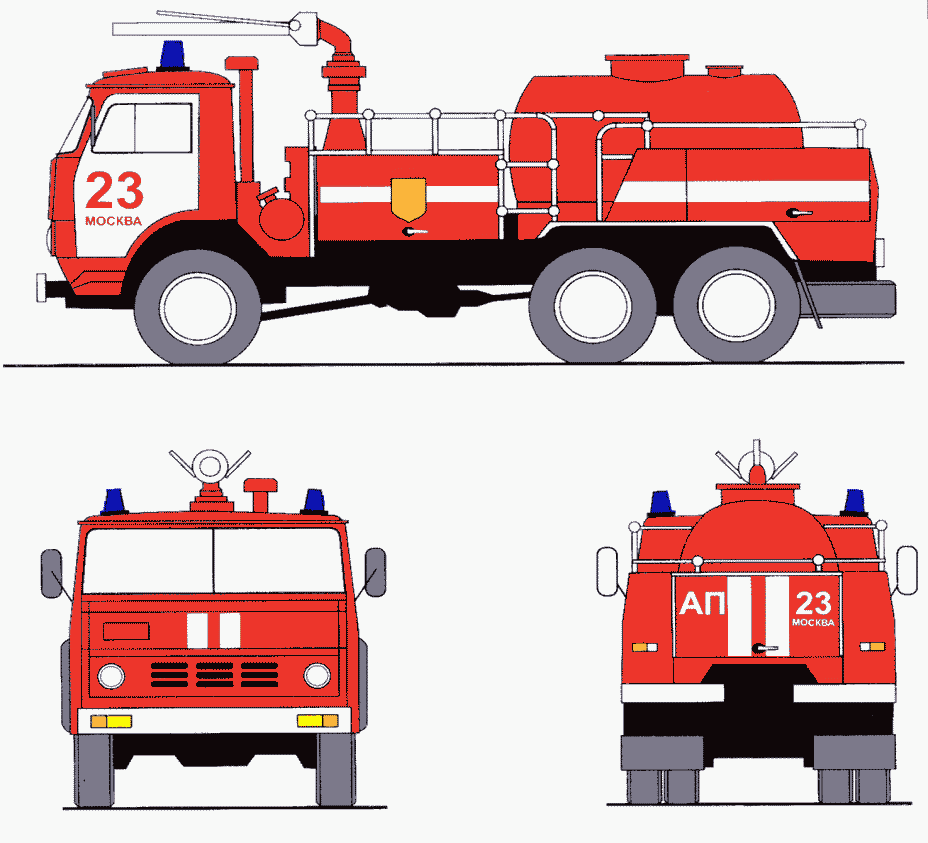 Цветографическая схема пожарного автомобиля