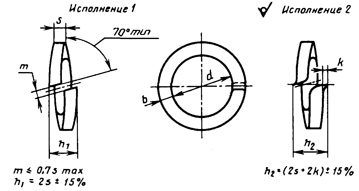 Шайба пружинная на чертеже