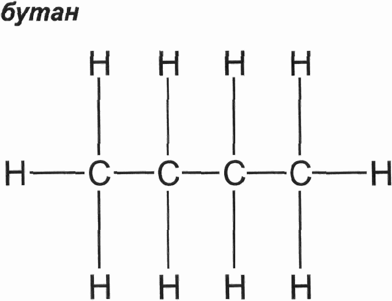 Бутан связь в молекуле. Бутан структурная формула.