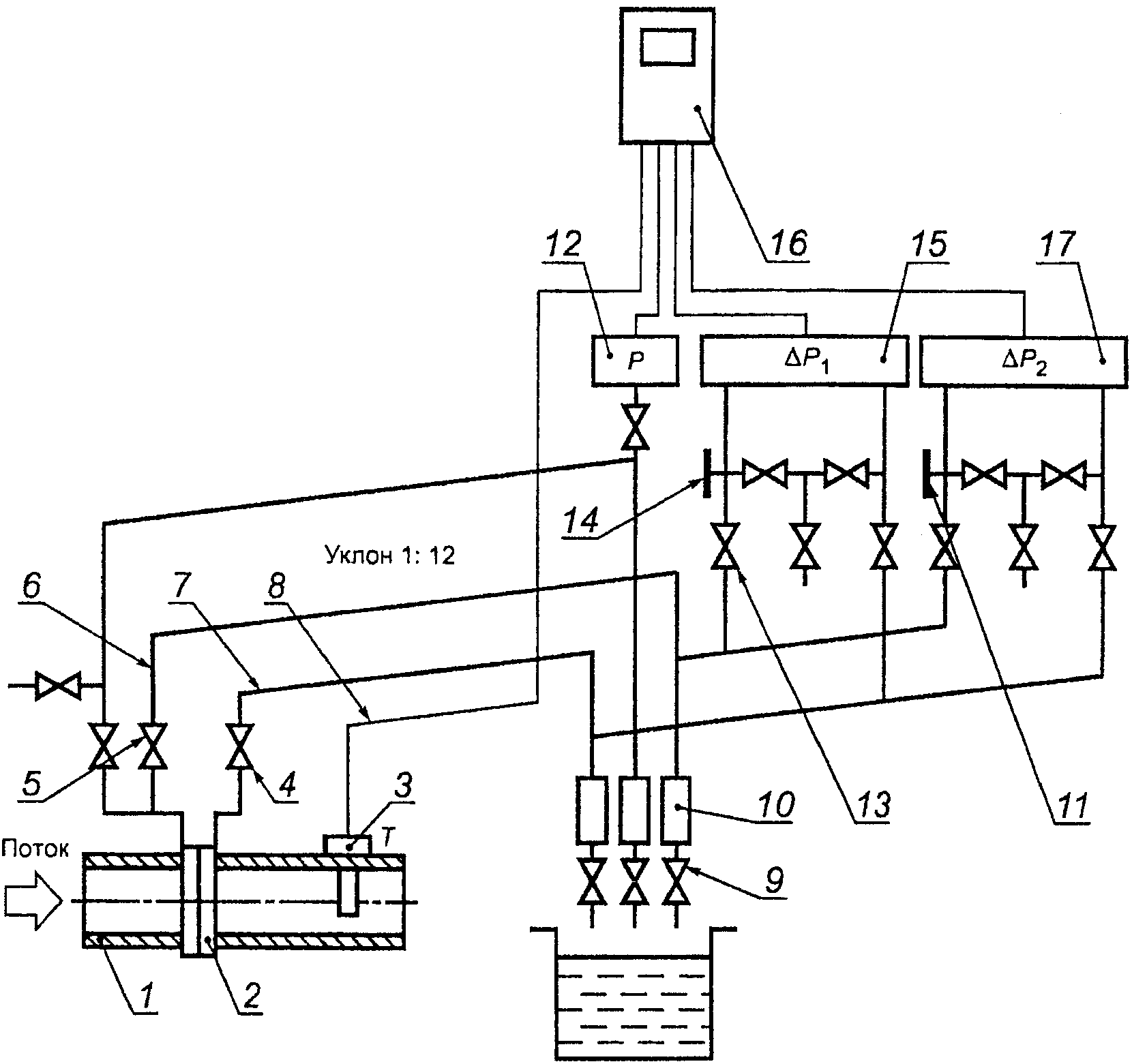 Схема измерительного трубопровода
