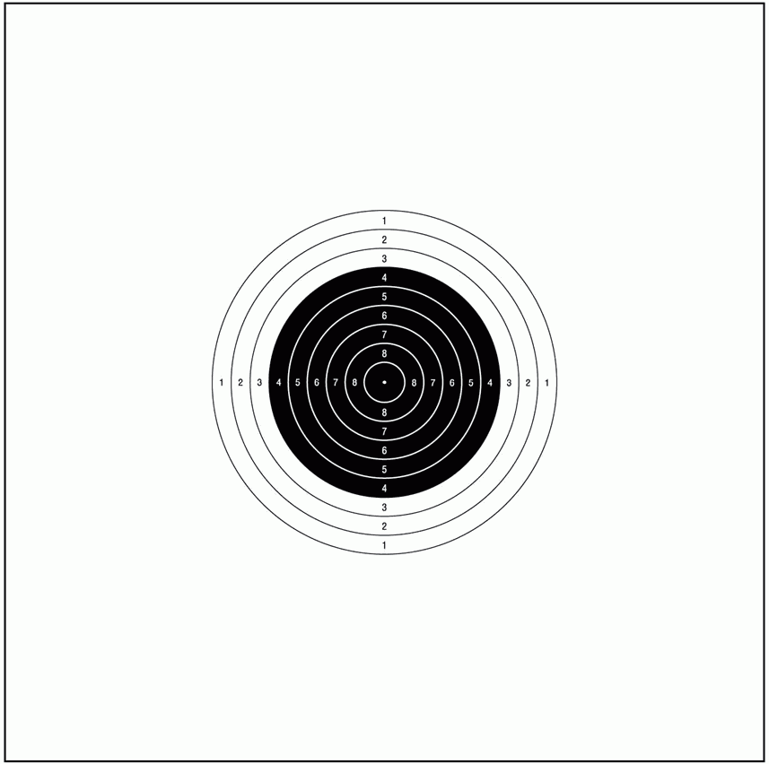 Образец мишени для стрельбы из пневматической винтовки с 10 метров