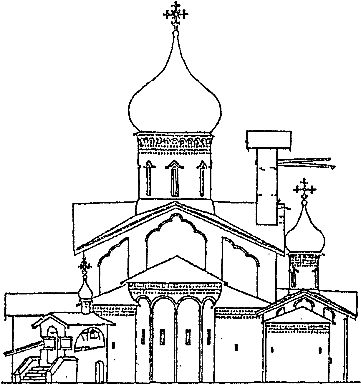 Как нарисовать псковский храм