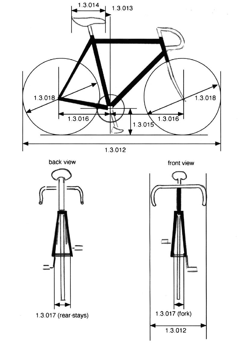 Размеры велосипедов. Велосипед вид спереди чертеж. Схема велосипеда вид спереди. Велосипед сзади ширина. Размер велосипеда спереди.