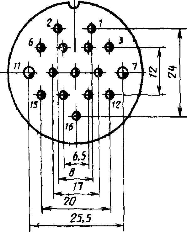 Схема расположения контактов