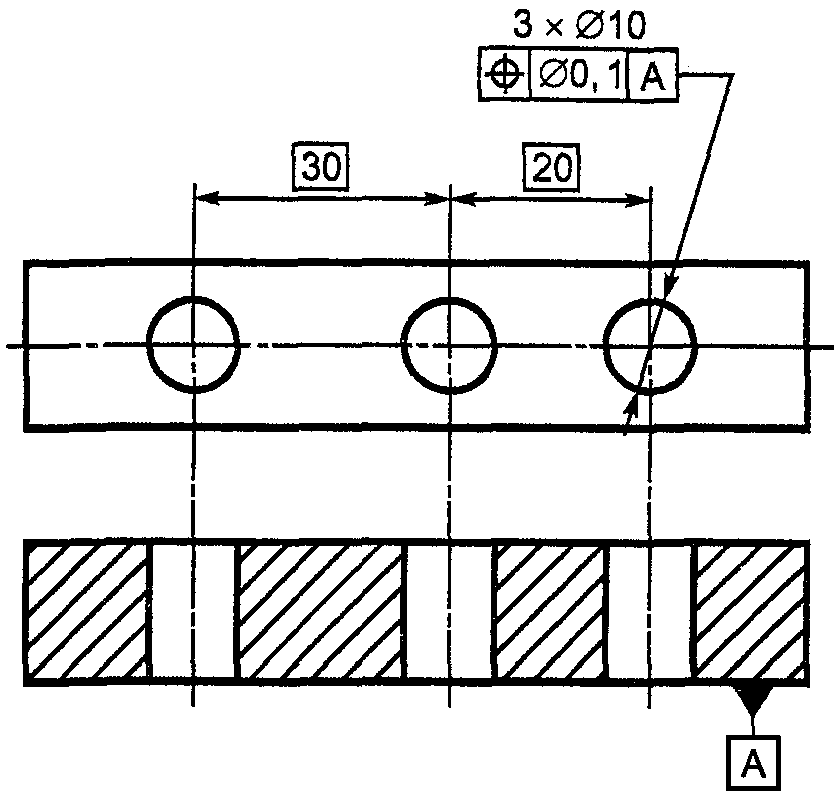 Позиционный допуск отверстия на чертеже