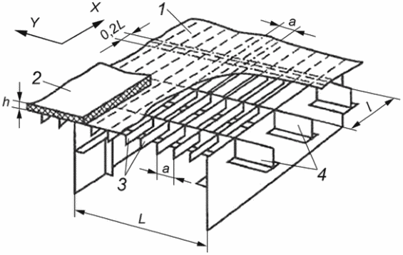 Ортотропная плита металлического моста чертеж