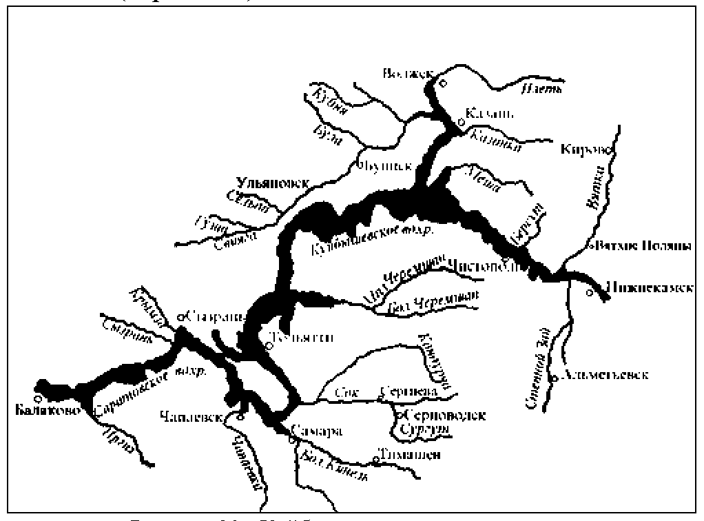 Река волга карта вектор