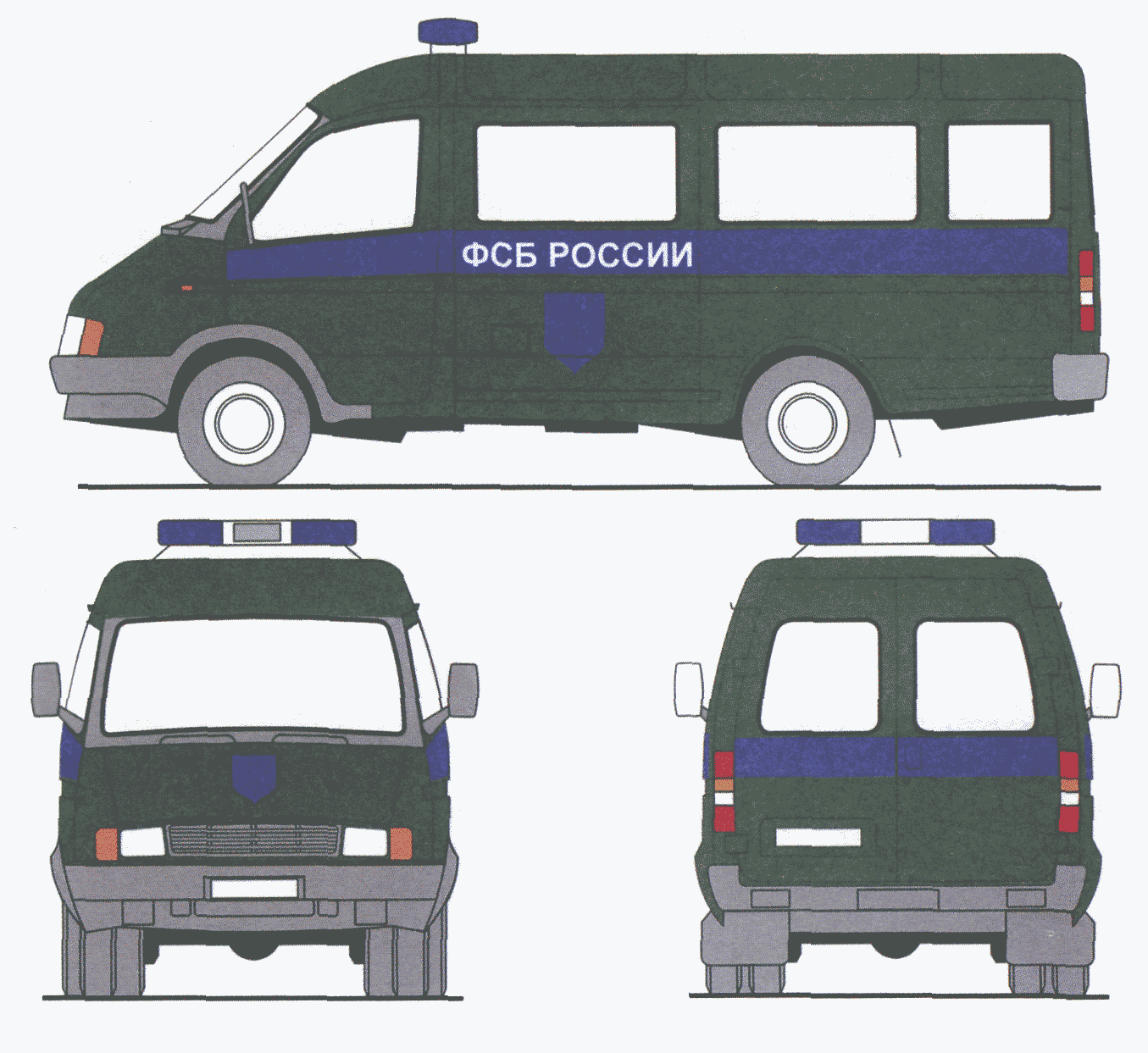 Цветографическая схема автомобилей ФСБ