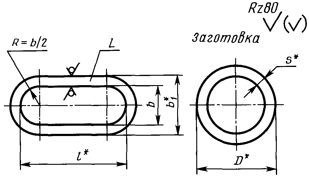 Технический рисунок втулки