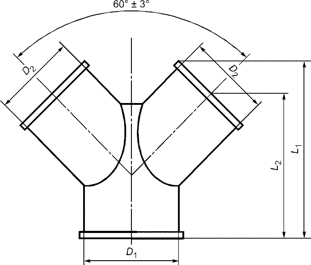 Штанообразный тройник чертеж