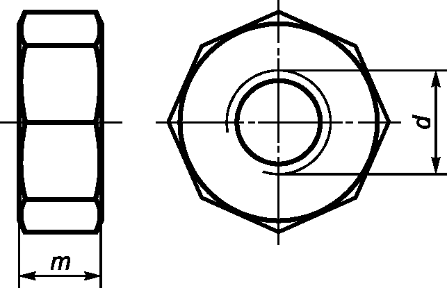 Как начертить гайку на чертеже